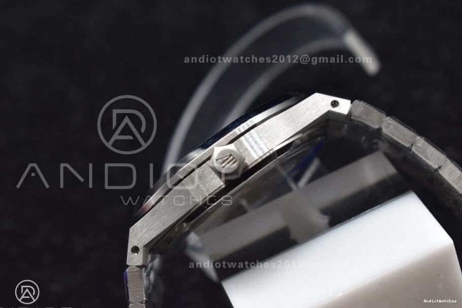 Textured SS 445 Dial Super Best 15500 1:1 Royal Edition 41mm on APSF Clone Lightweight A4302 Bracelet Blue SS Oak 0112